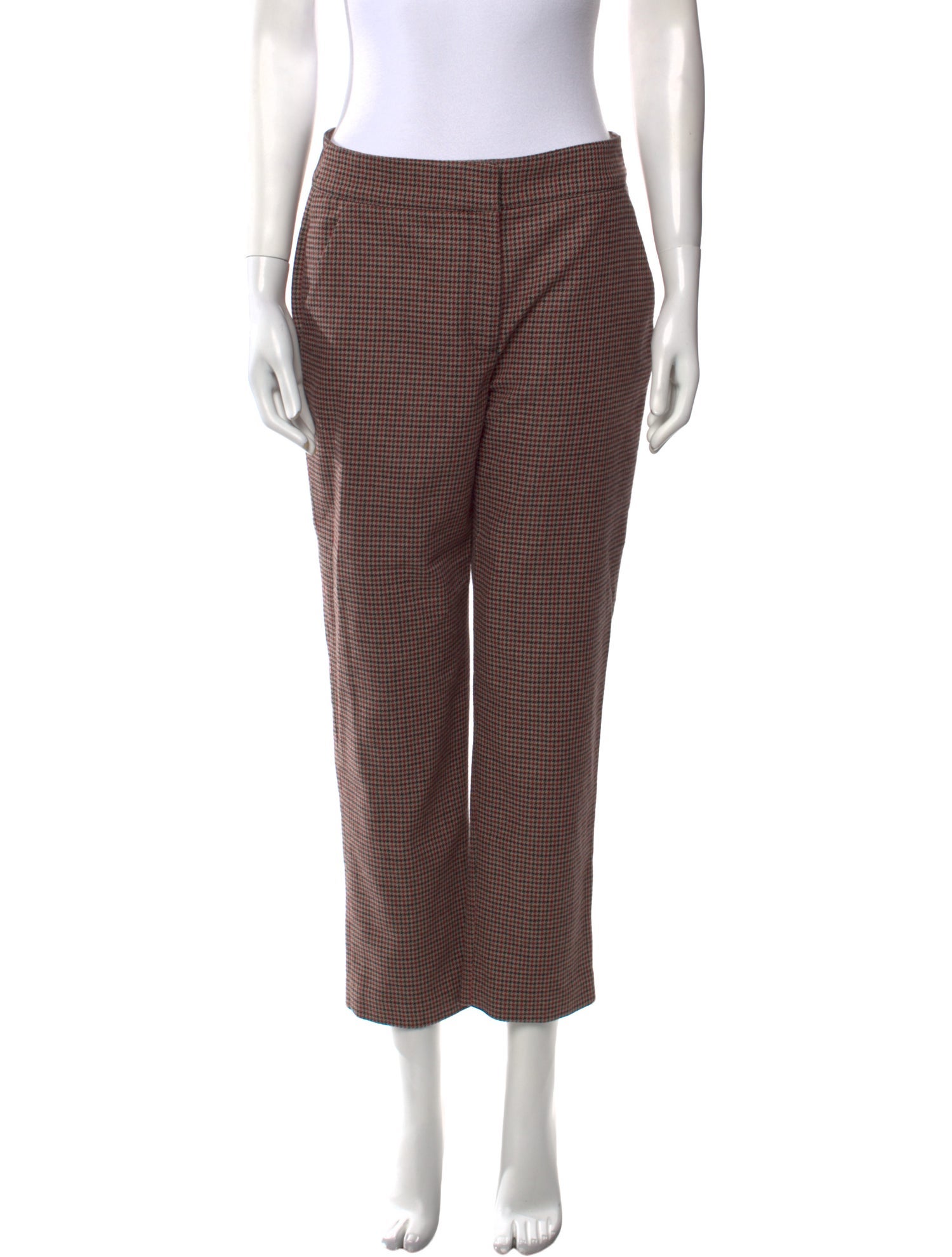 Veronica Beard Houndstooth Print Straight Leg Pants