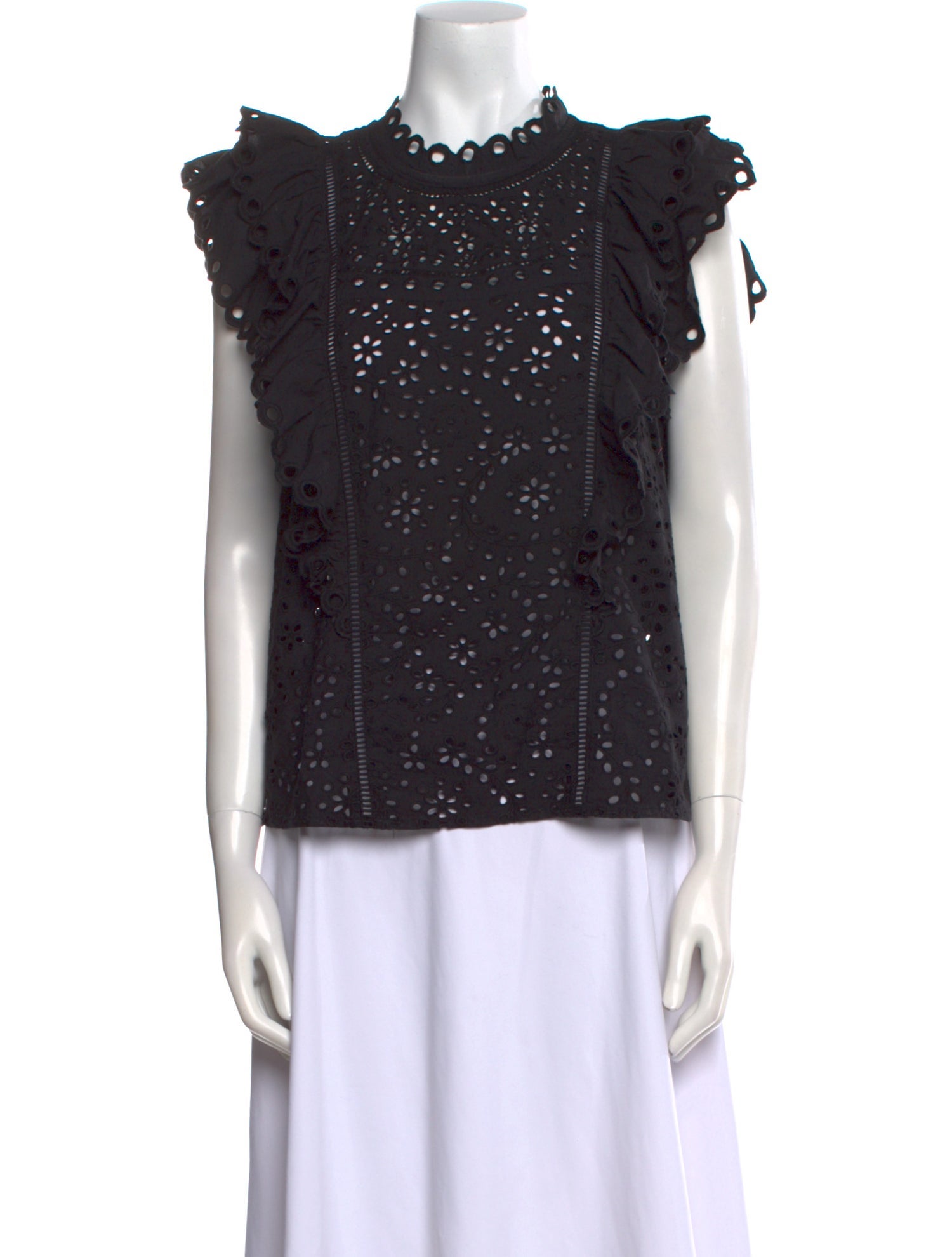 Veronica Beard Mock Neck Short Sleeve Blouse