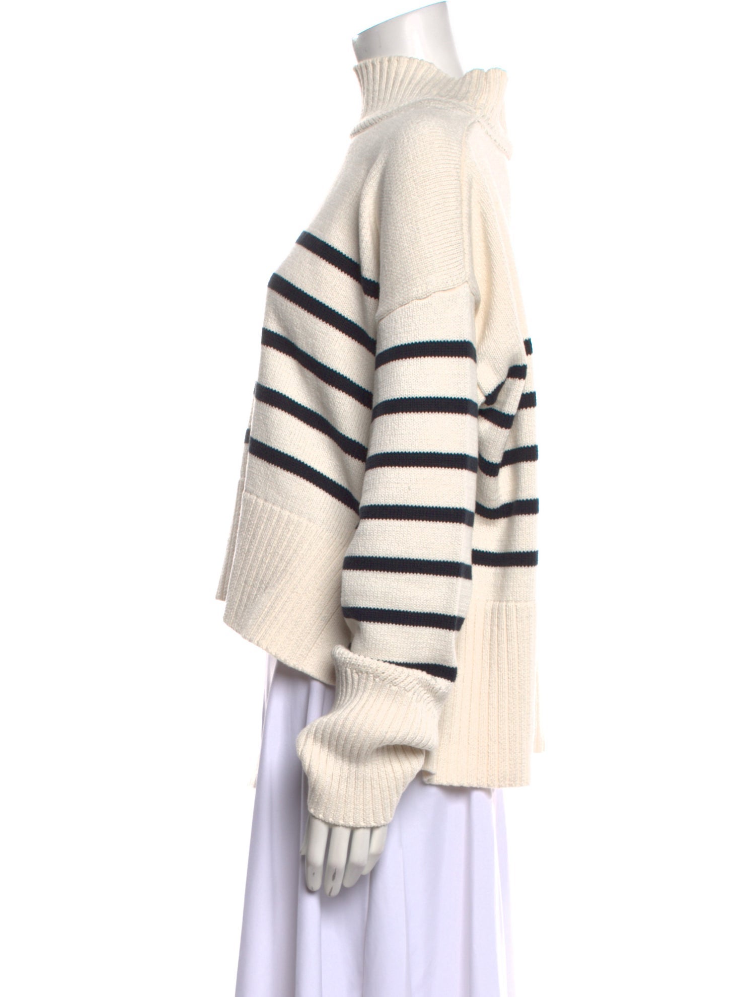 Veronica Beard Striped Mock Neck Sweater