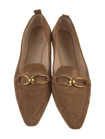 Veronica Beard Suede Chain-Link Accents Loafers