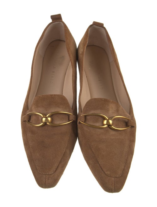 Veronica Beard Suede Chain-Link Accents Loafers