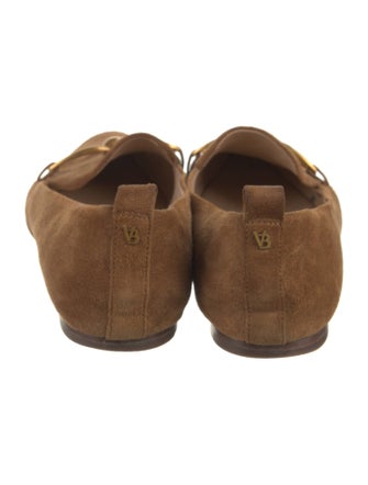 Veronica Beard Suede Chain-Link Accents Loafers