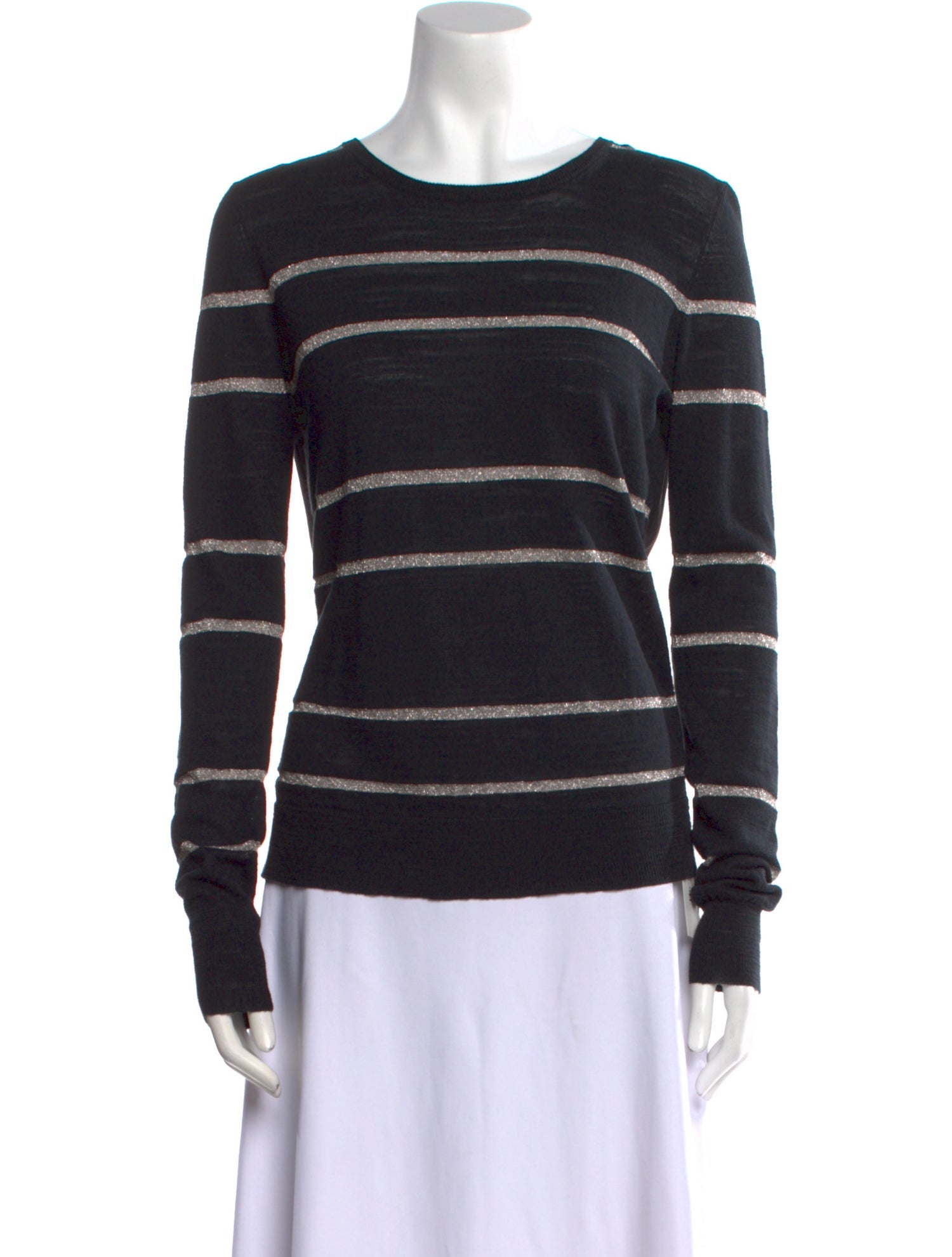 Veronica Beard Striped Crew Neck Sweatshirt