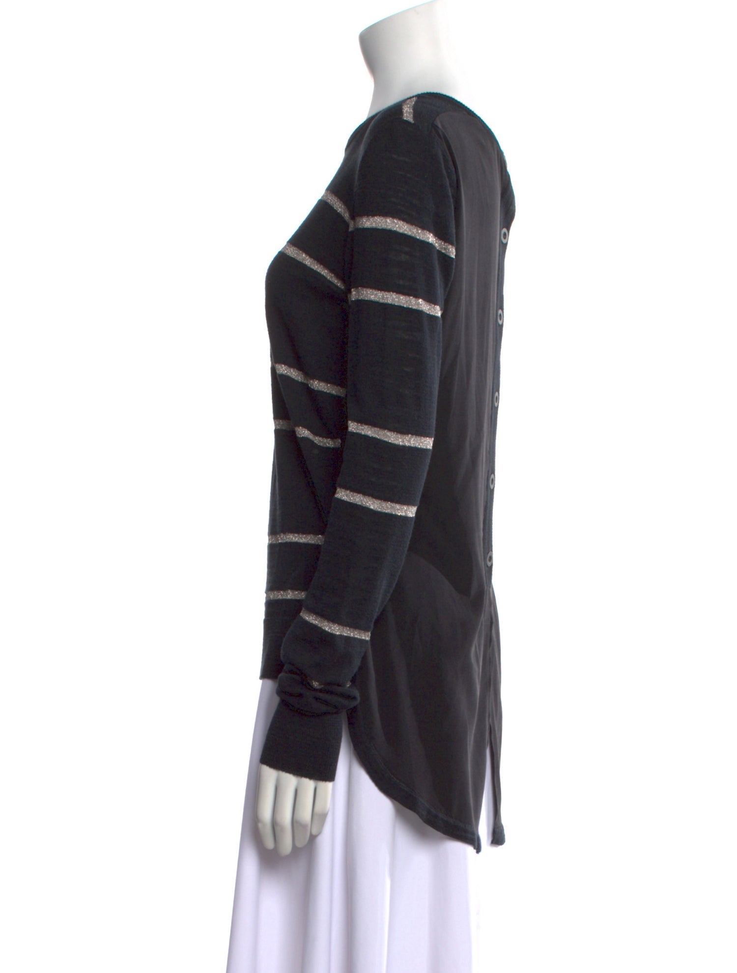 Veronica Beard Striped Crew Neck Sweatshirt