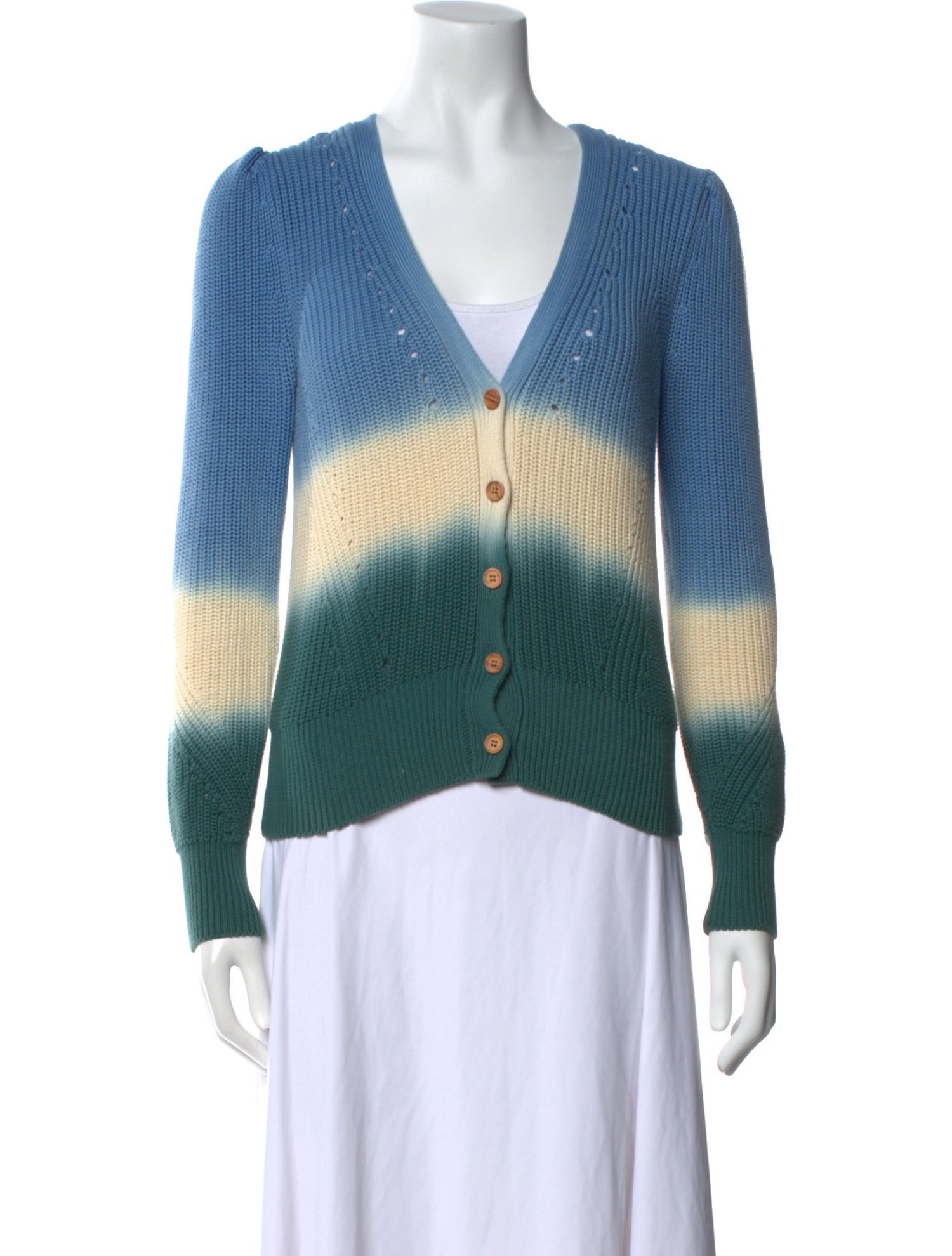 Veronica Beard Striped V-Neck Sweater