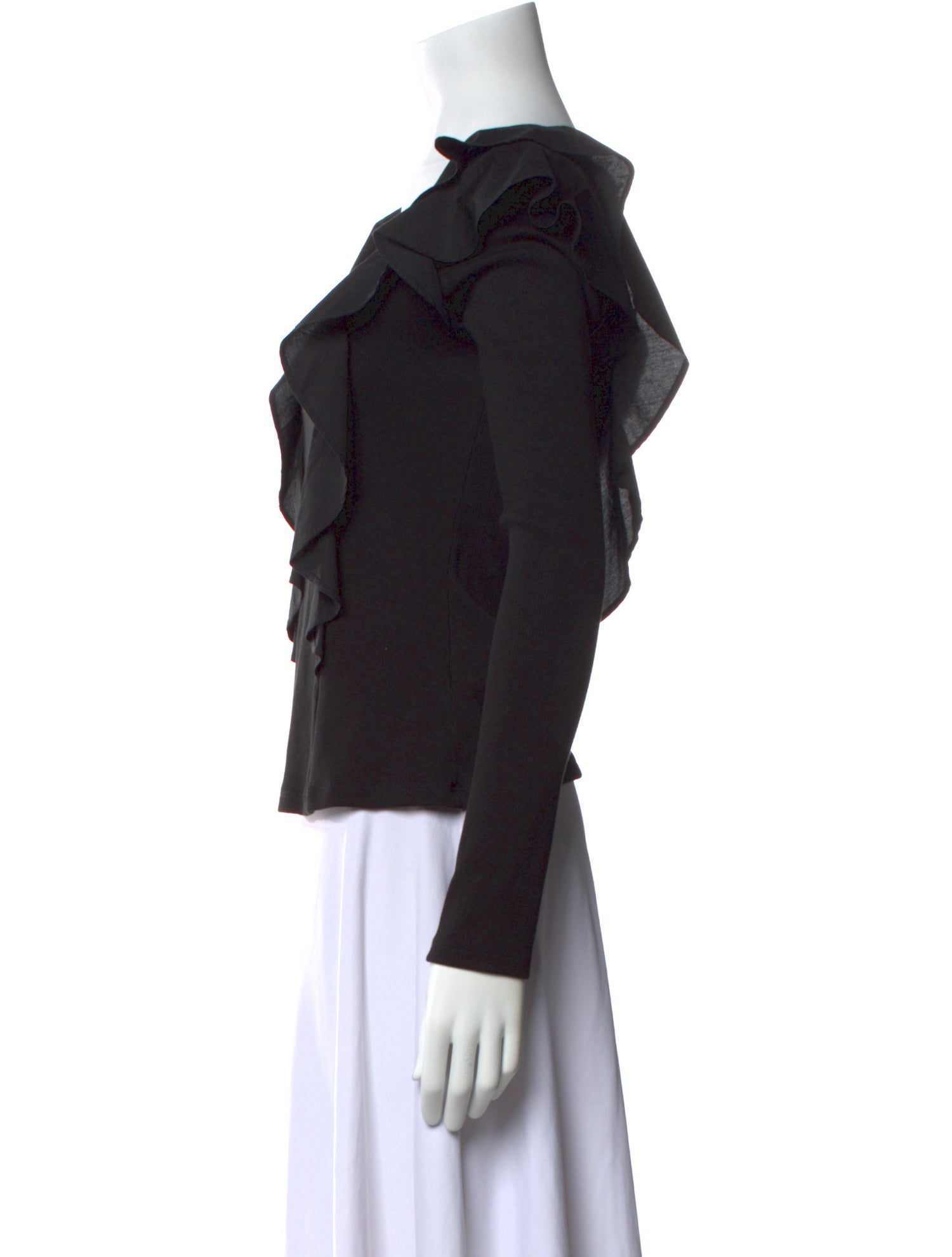 Veronica Beard Square Neckline Long Sleeve Top