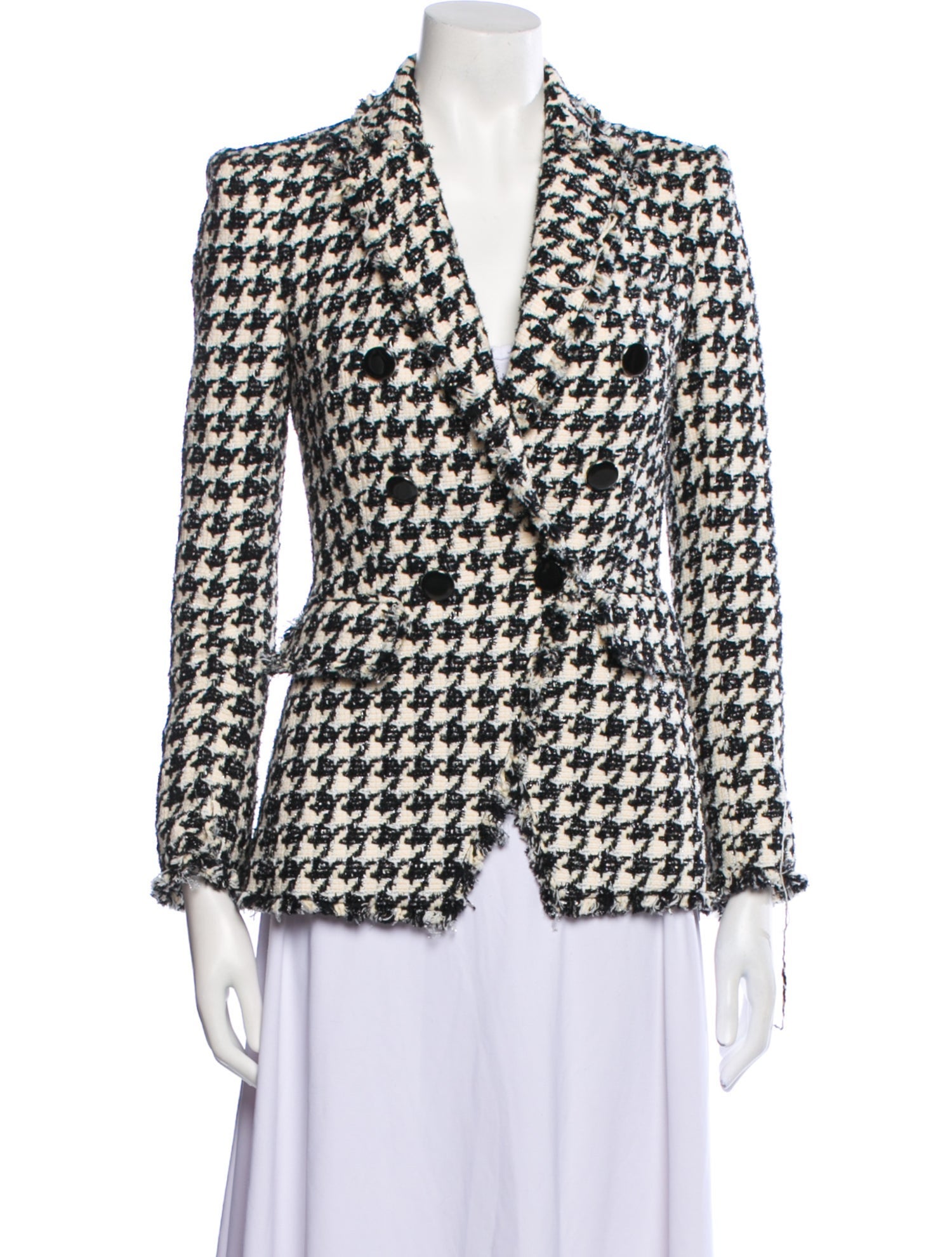 Veronica Beard Houndstooth Print Coat