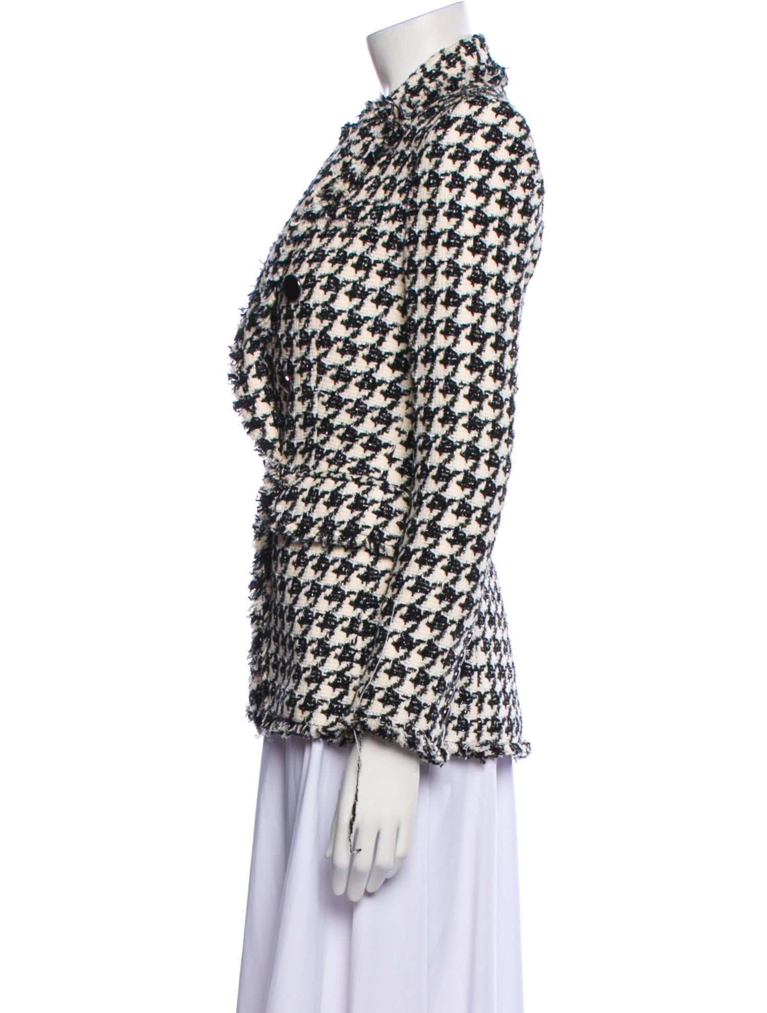 Veronica Beard Houndstooth Print Coat