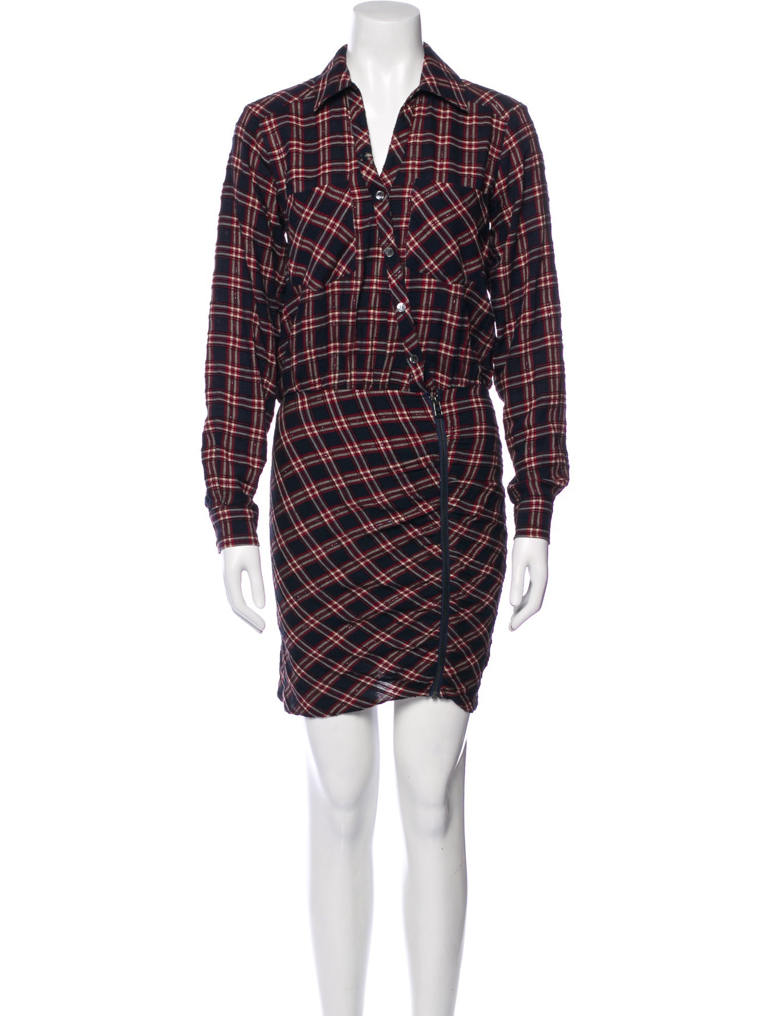 Veronica Beard Plaid Print Knee-Length Dress