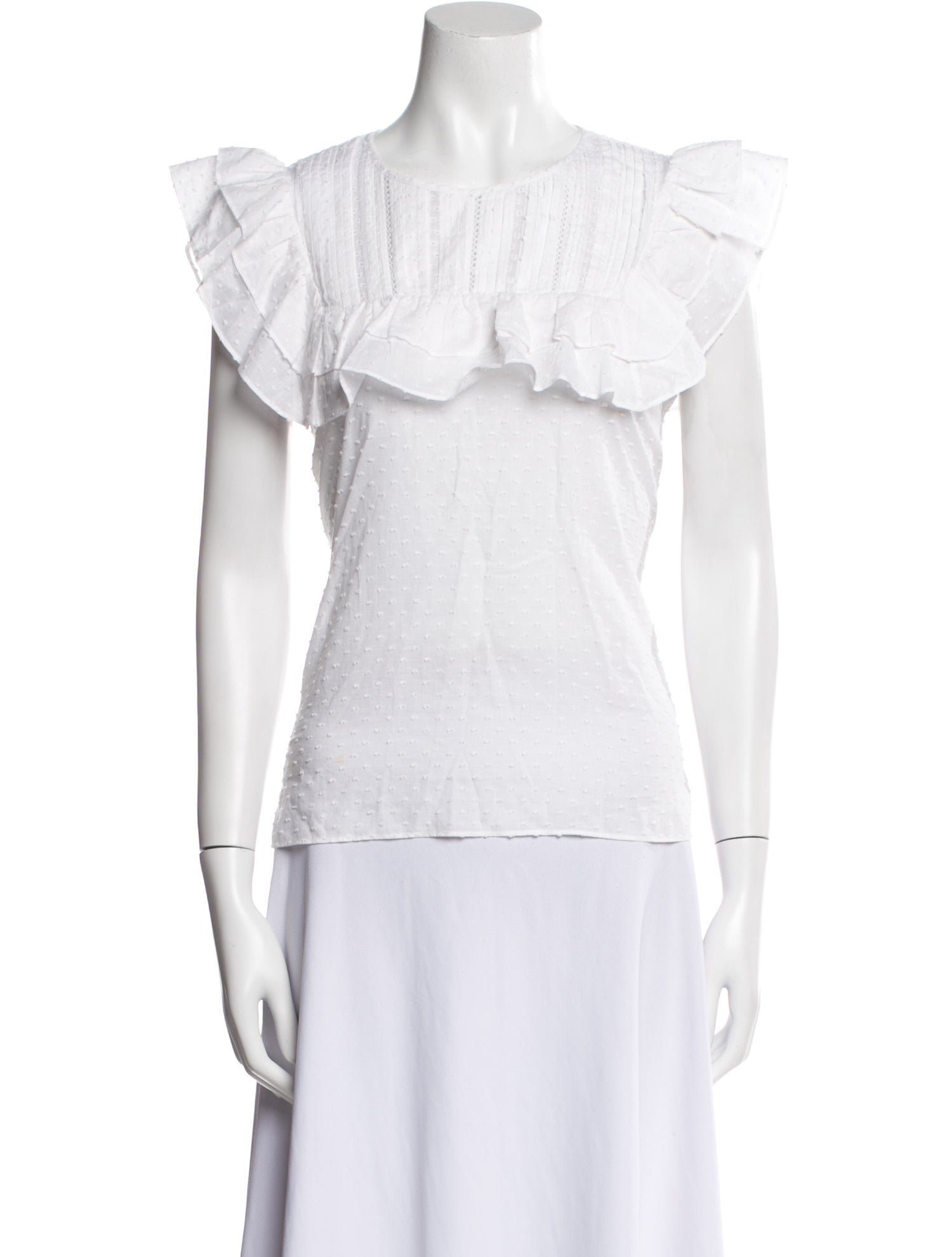 Veronica Beard Square Neckline Short Sleeve Top