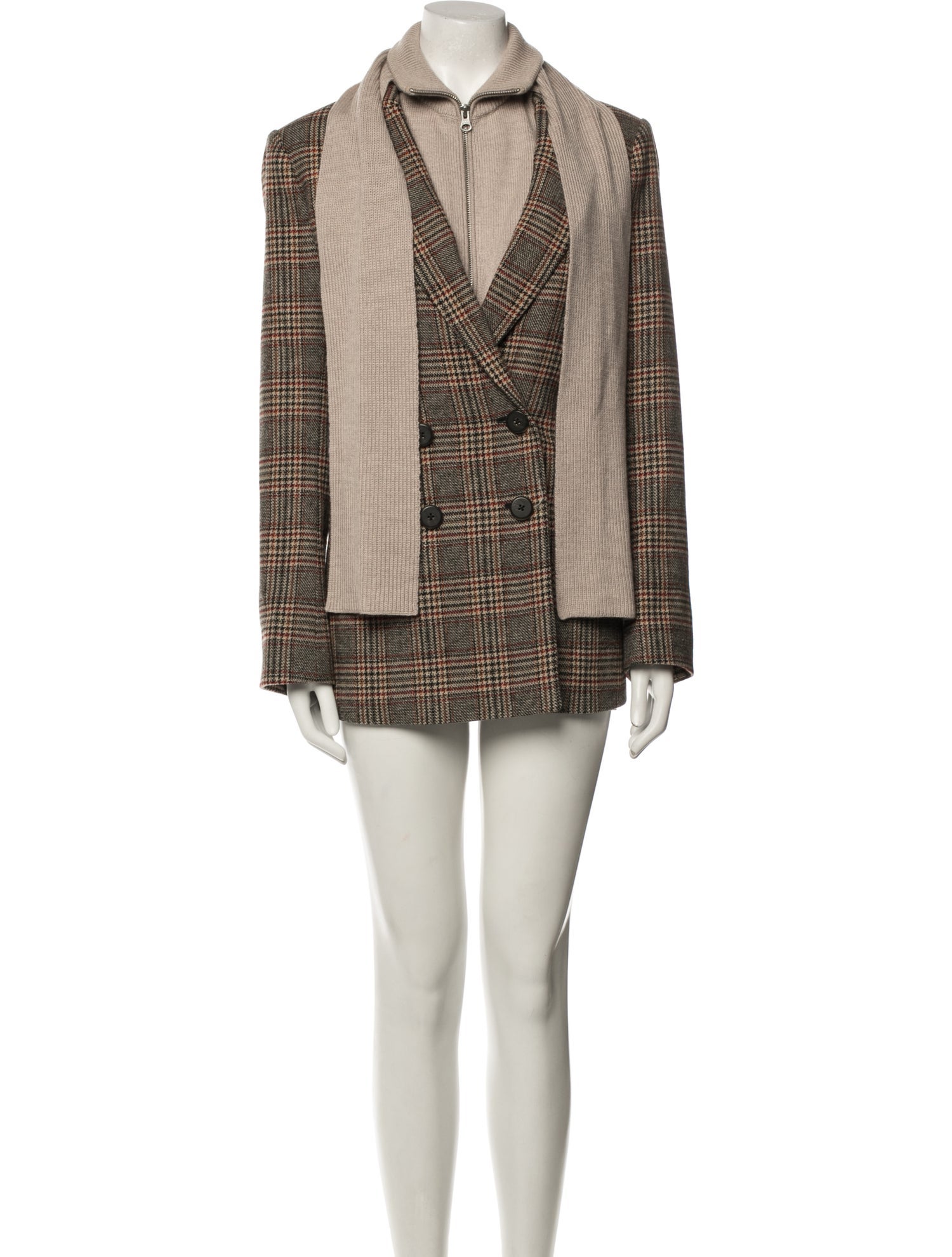Veronica Beard Plaid Print Evening Jacket