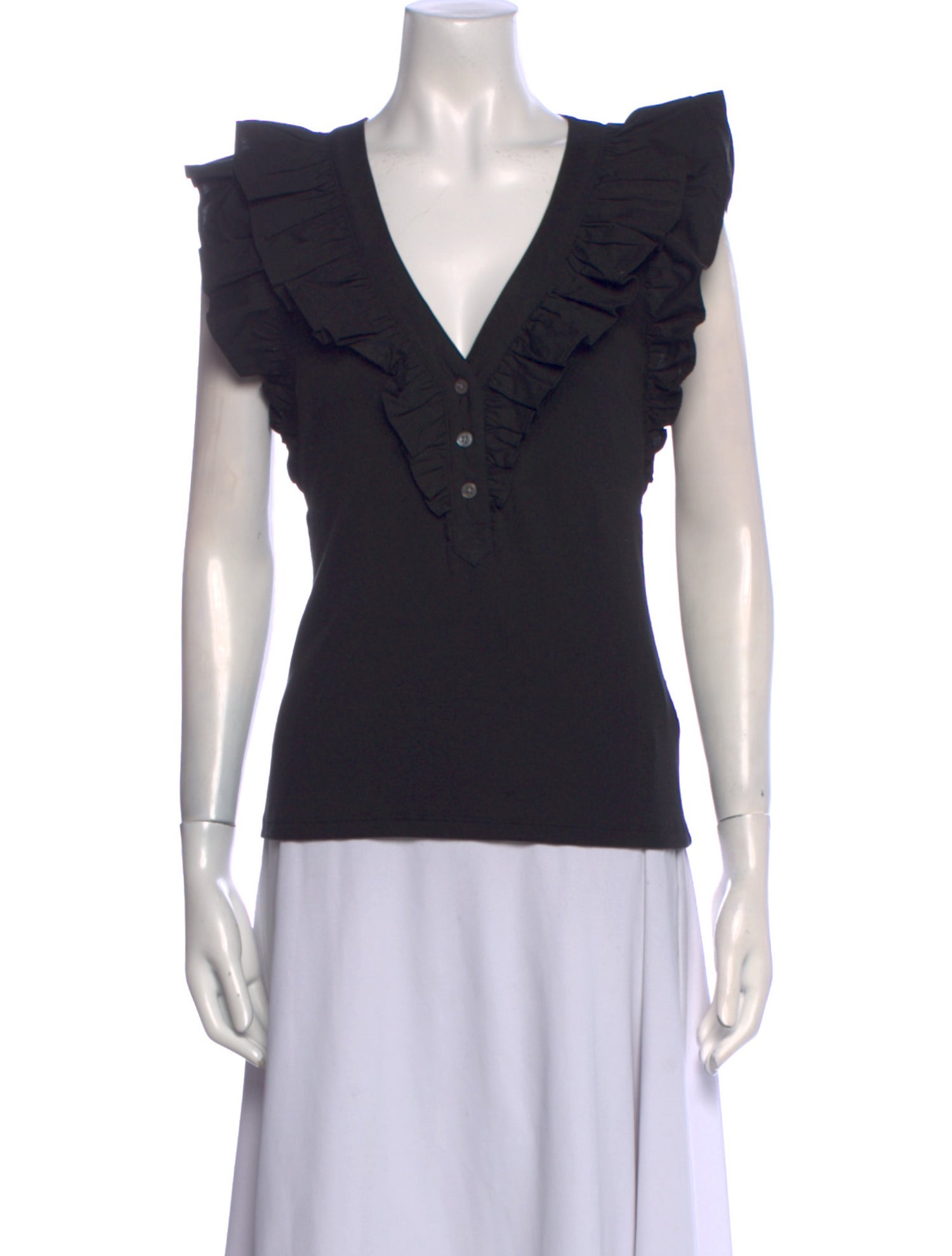 Veronica Beard V-Neck Short Sleeve Top