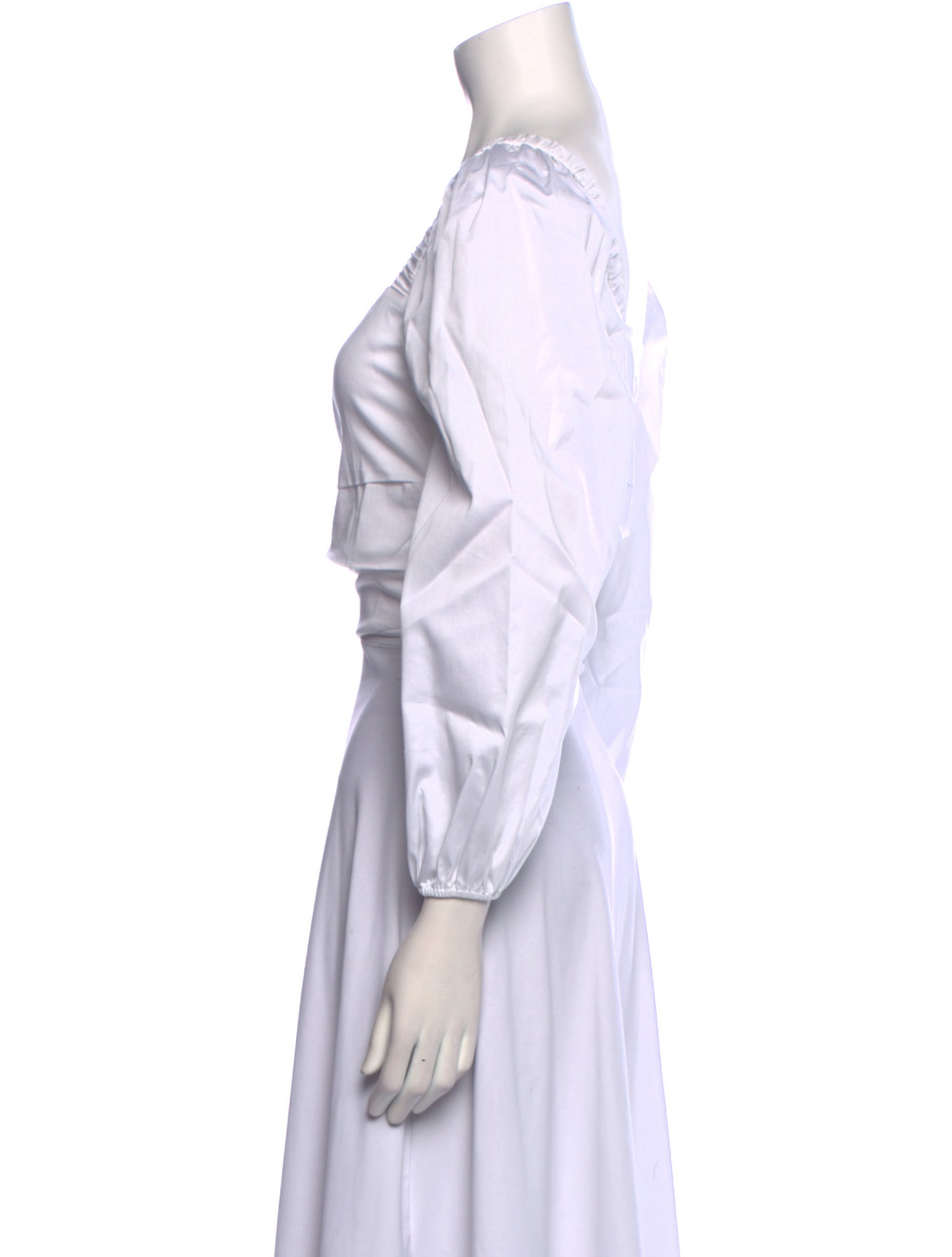 Veronica Beard Square Neckline Three-Quarter Sleeve Crop Top