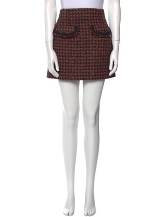Veronica Beard Houndstooth Print Mini Skirt