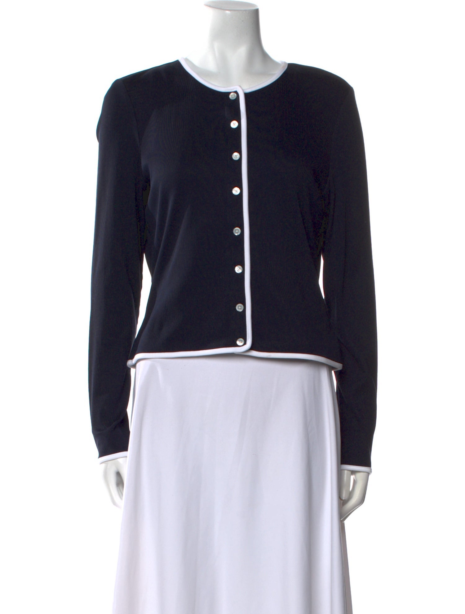 Veronica Beard Crew Neck Long Sleeve Top