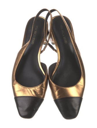 Veronica Beard Leather Colorblock Pattern Slingback Flats