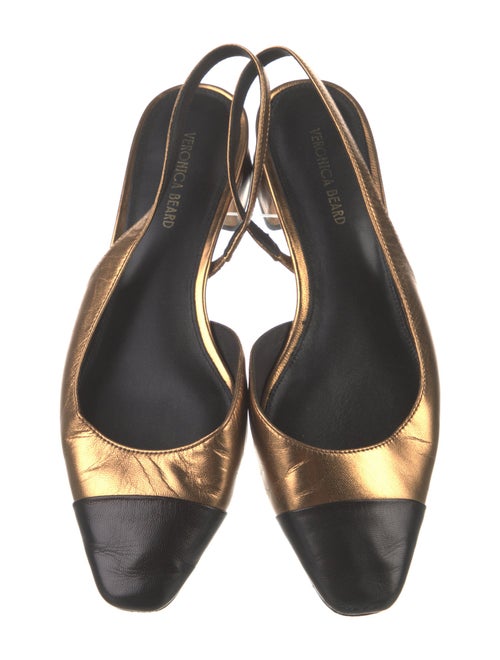 Veronica Beard Leather Colorblock Pattern Slingback Flats