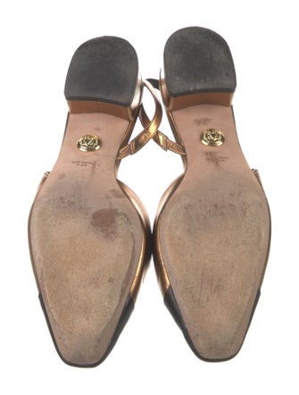 Veronica Beard Leather Colorblock Pattern Slingback Flats