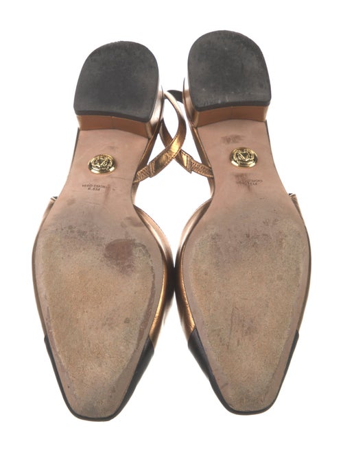 Veronica Beard Leather Colorblock Pattern Slingback Flats