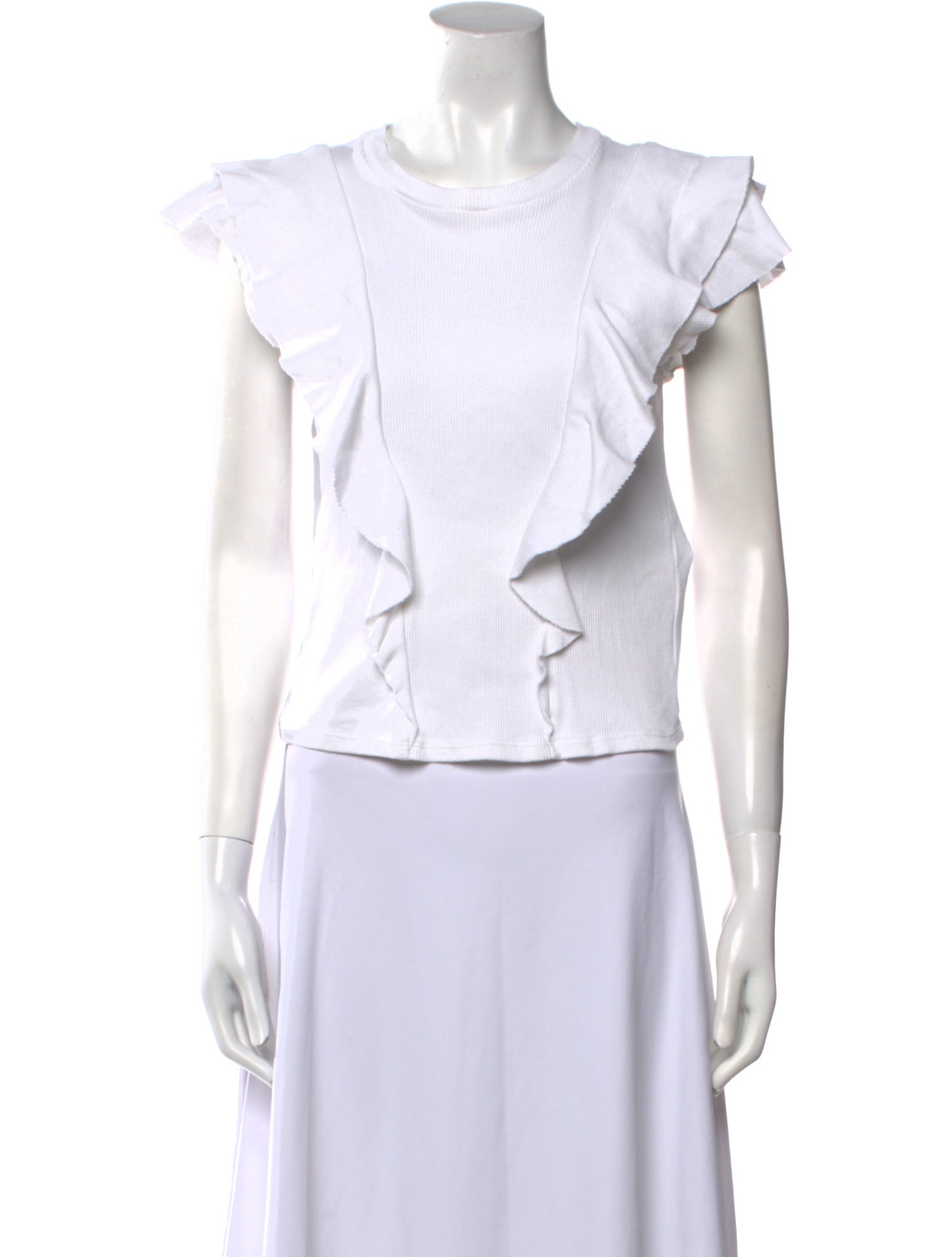 Veronica Beard Scoop Neck Short Sleeve Crop Top