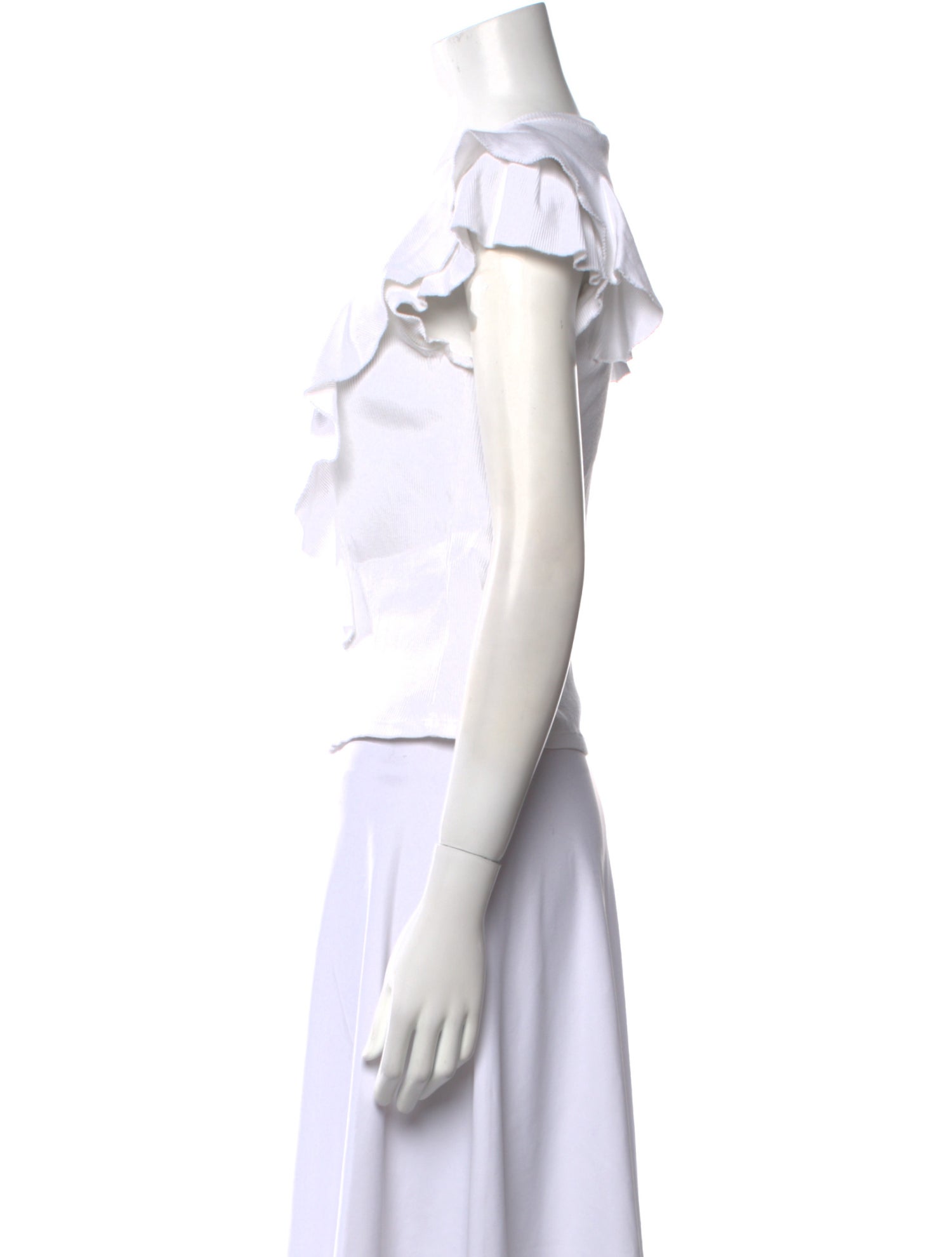 Veronica Beard Scoop Neck Short Sleeve Crop Top