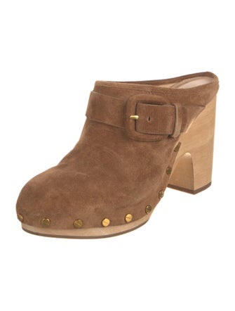 Veronica Beard Suede Studded Accents Mules