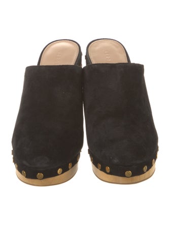 Veronica Beard Suede Studded Accents Mules