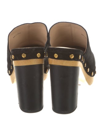 Veronica Beard Suede Studded Accents Mules