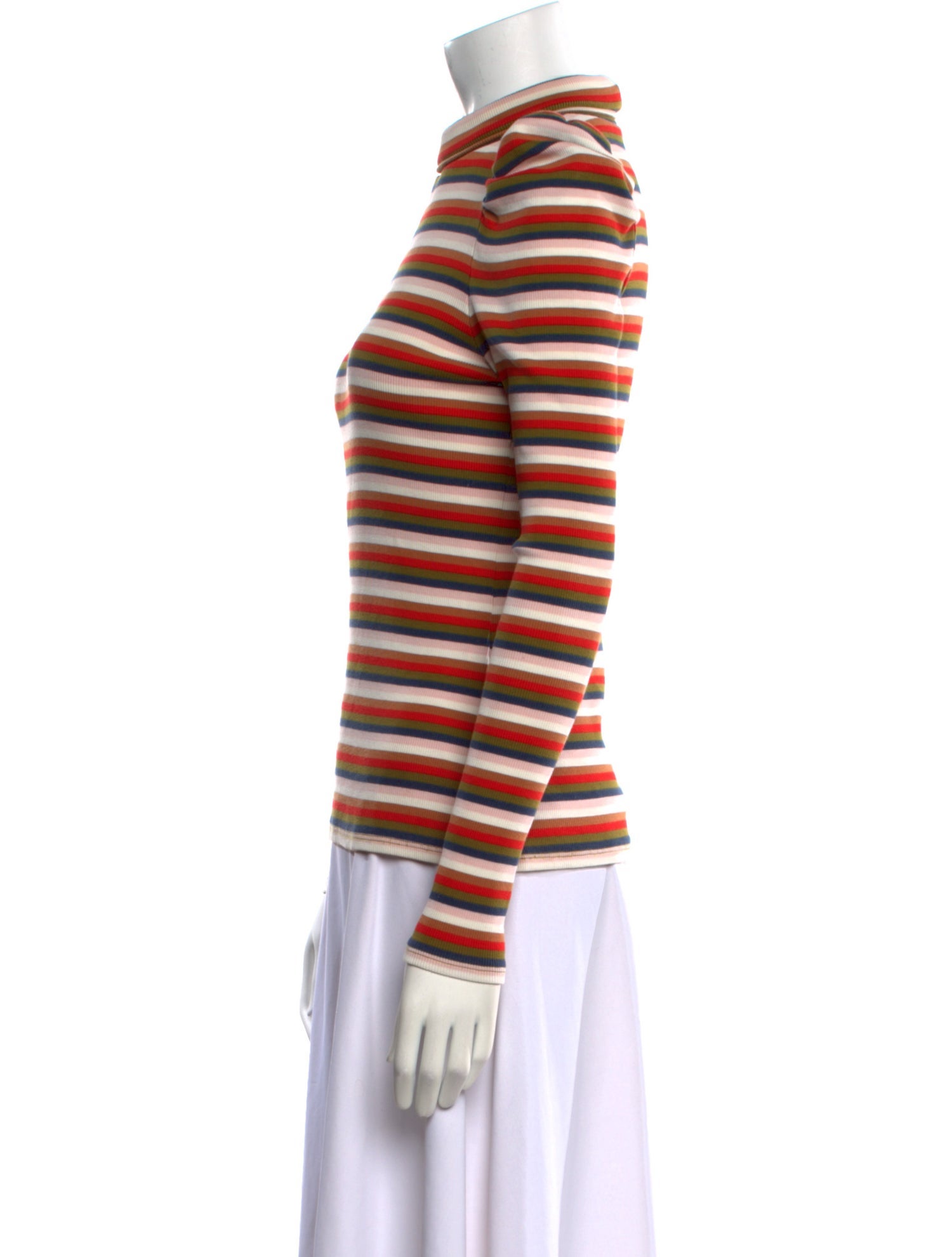 Veronica Beard Striped Mock Neck Sweatshirt