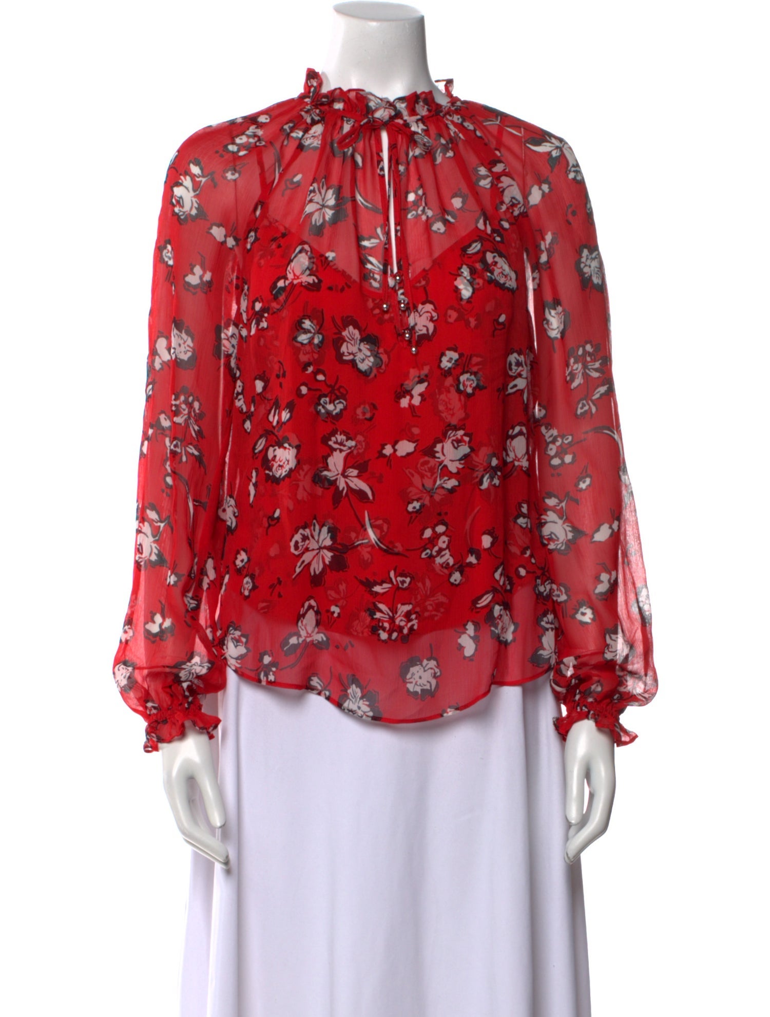 Veronica Beard Silk Floral Print Blouse