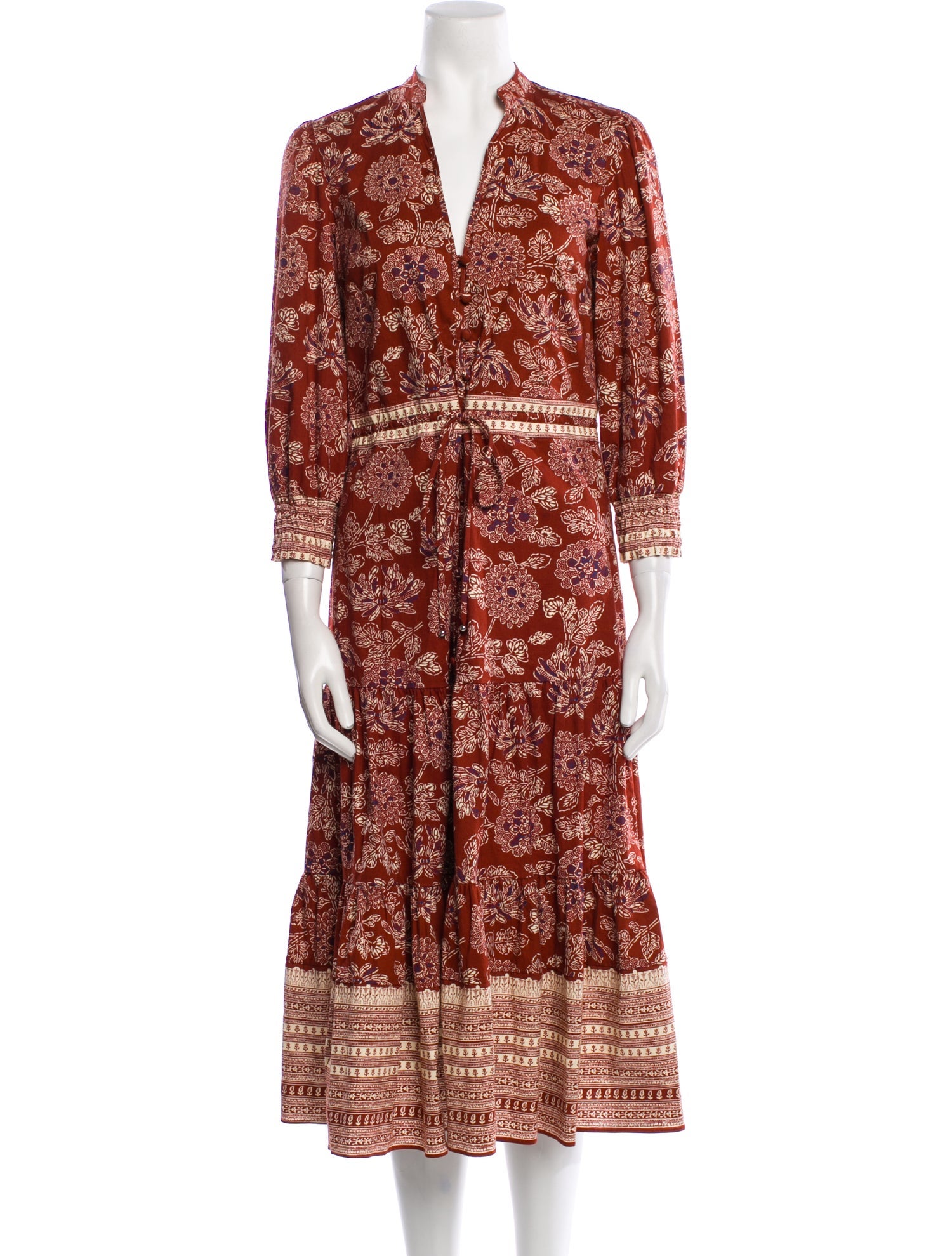 Veronica Beard Paisley Print Midi Length Dress