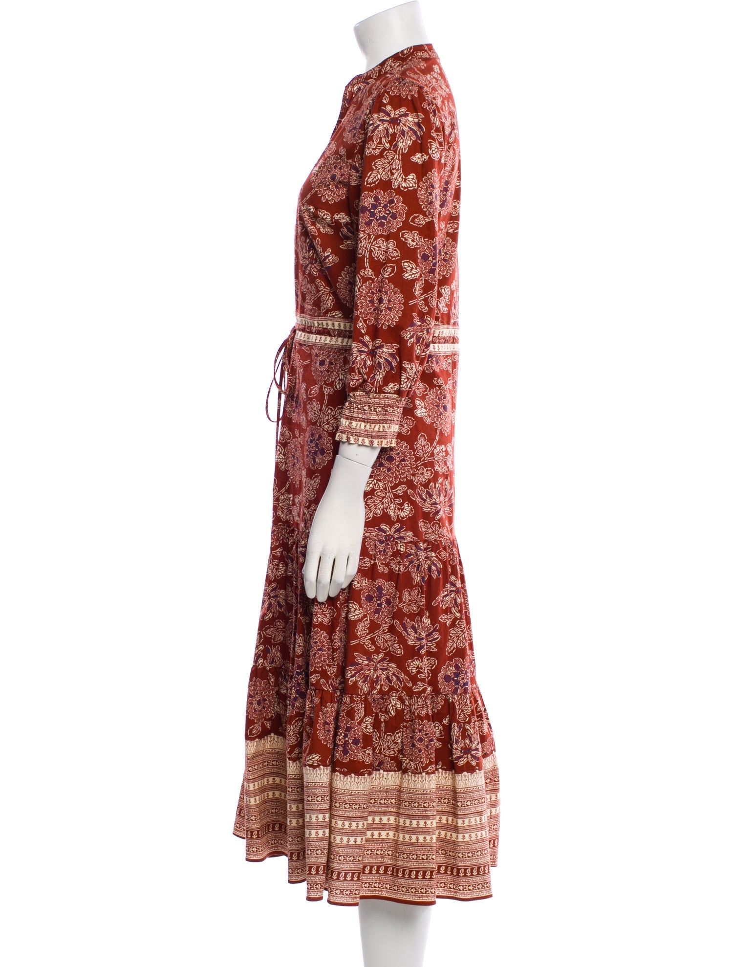 Veronica Beard Paisley Print Midi Length Dress