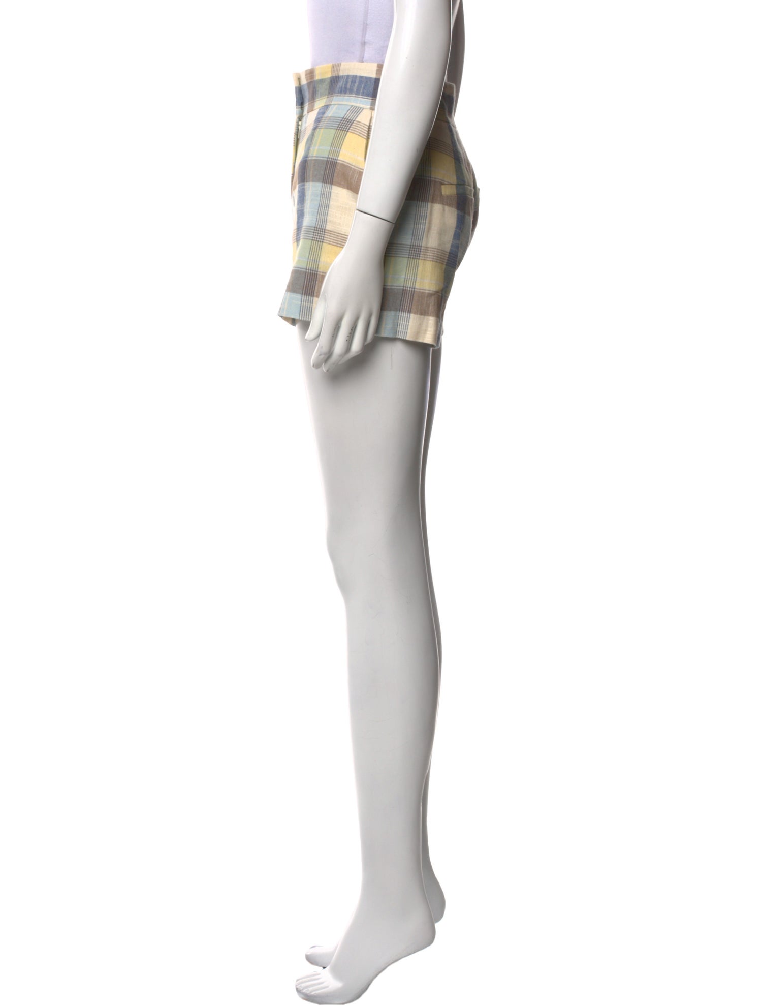 Veronica Beard Plaid Print Mini Shorts