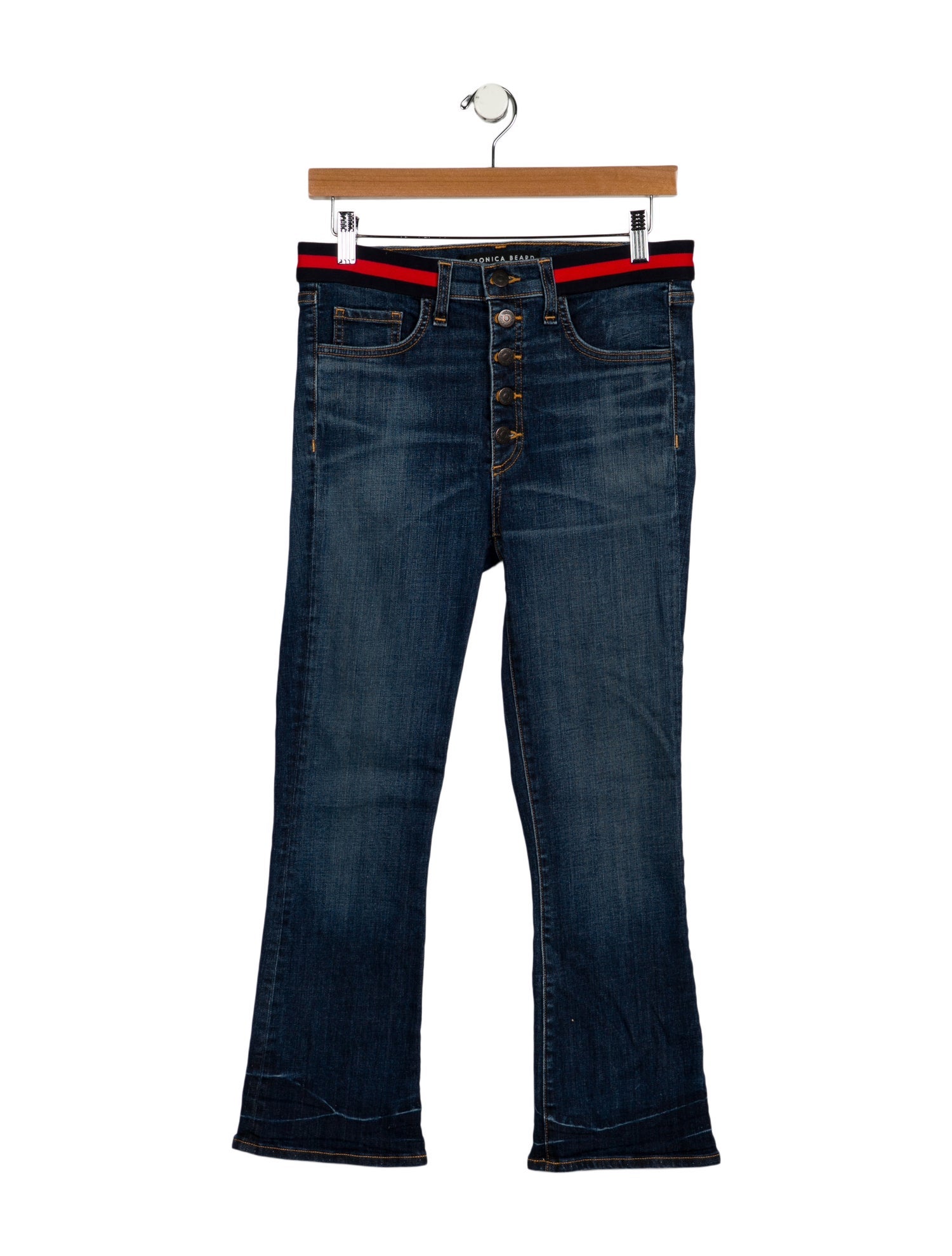 Veronica Beard Mid-Rise Straight Leg Jeans