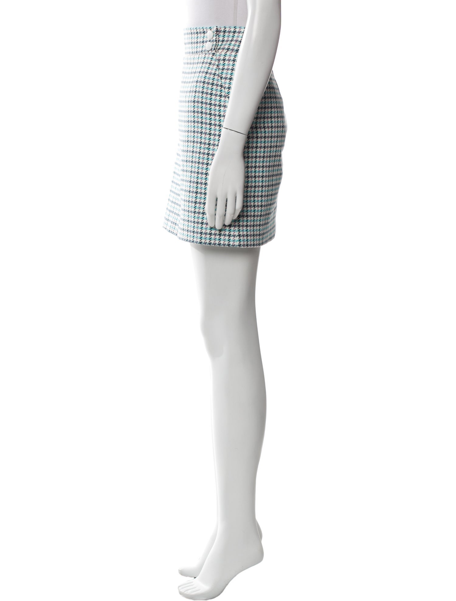 Veronica Beard Houndstooth Print Mini Skirt