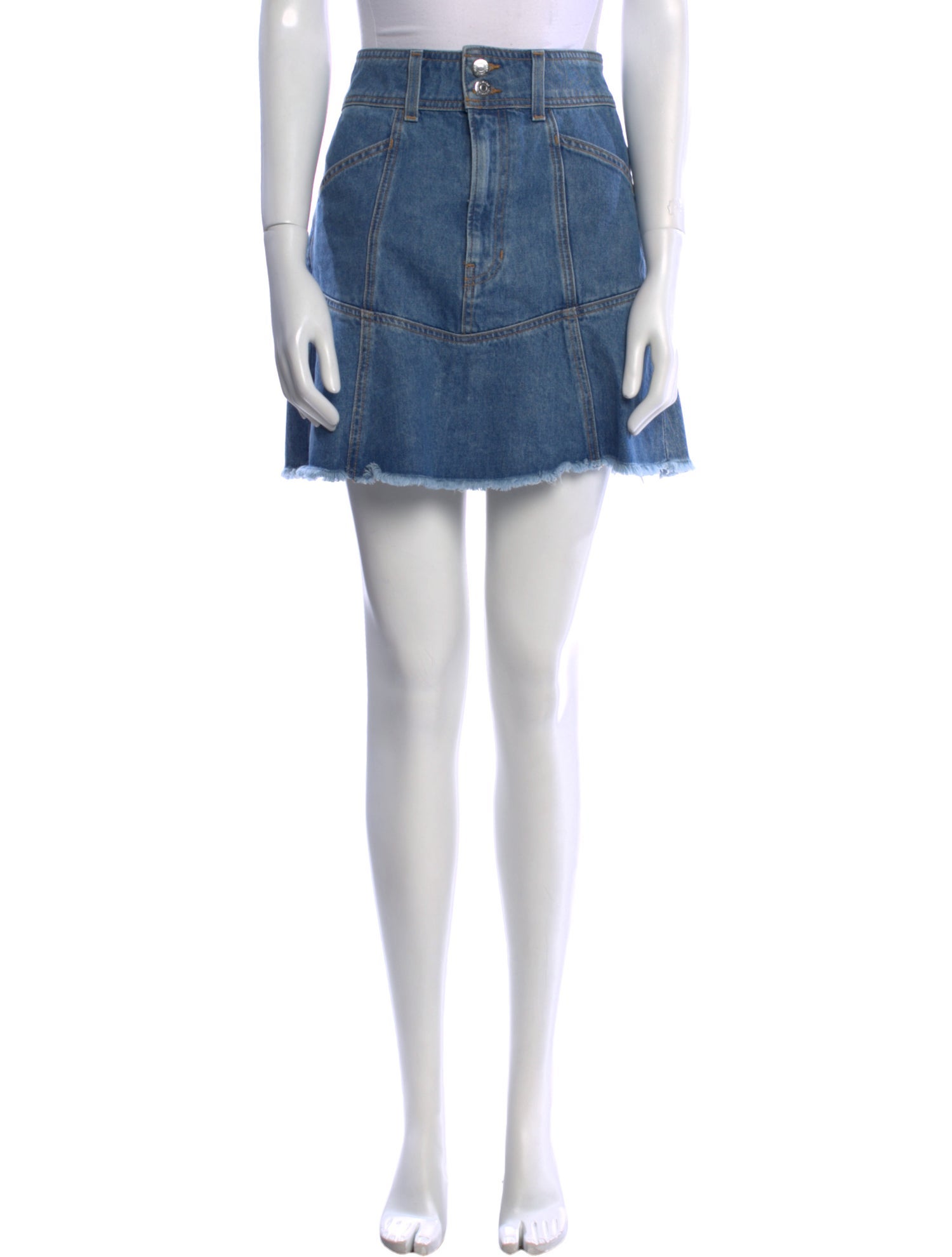 Veronica Beard Raw-Edge Trim Mini Skirt