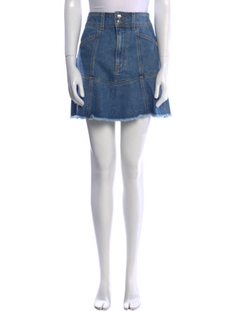 Veronica Beard Raw-Edge Trim Mini Skirt