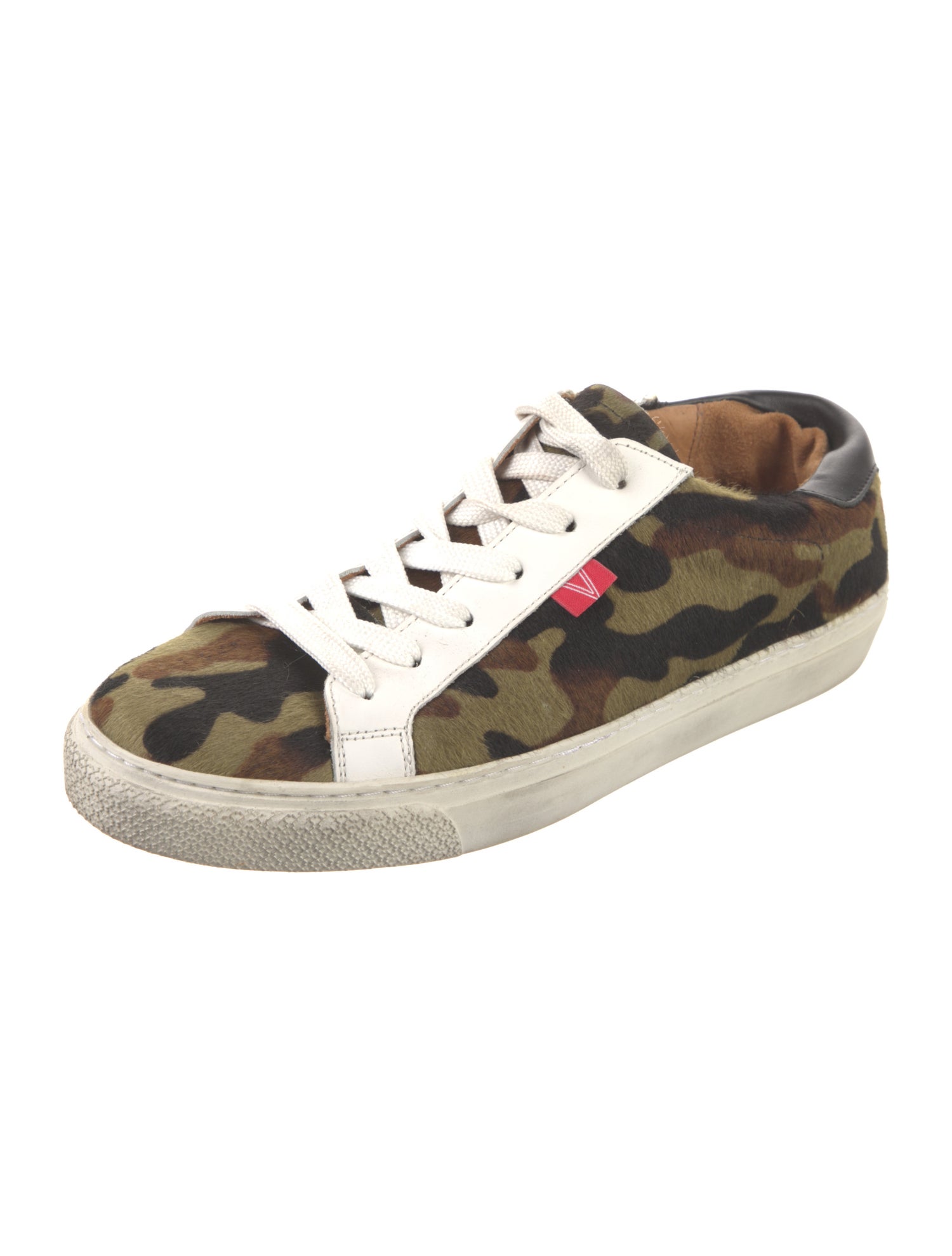 Veronica Beard Ponyhair Camouflage Print Sneakers