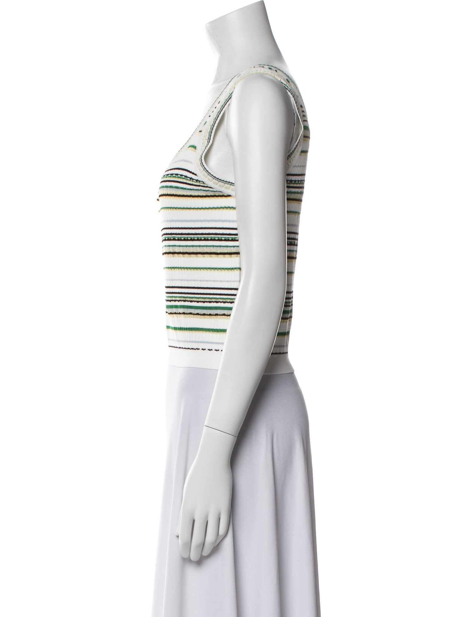 Veronica Beard Striped V-Neck Crop Top