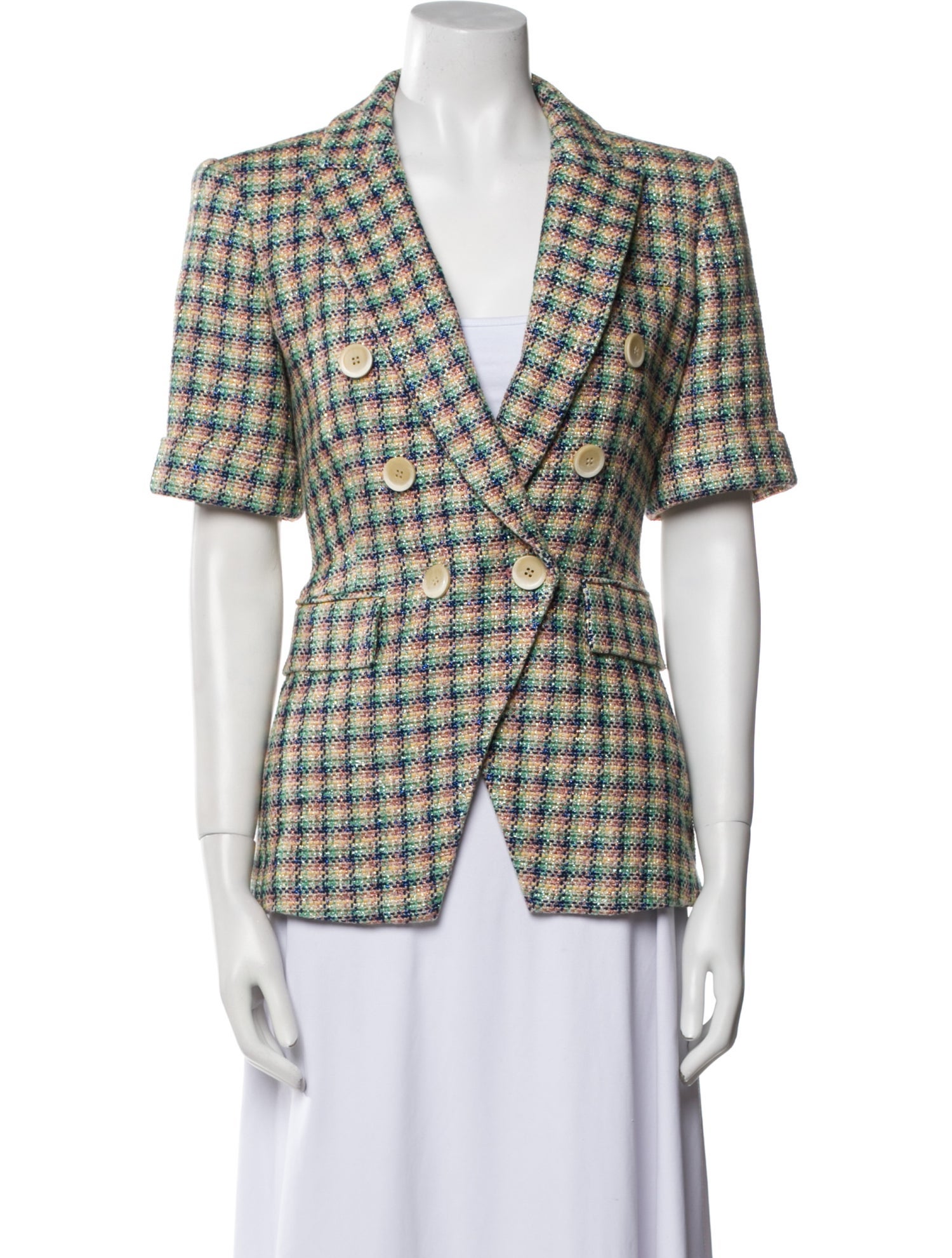 Veronica Beard Plaid Print Blazer