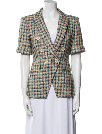 Veronica Beard Plaid Print Blazer