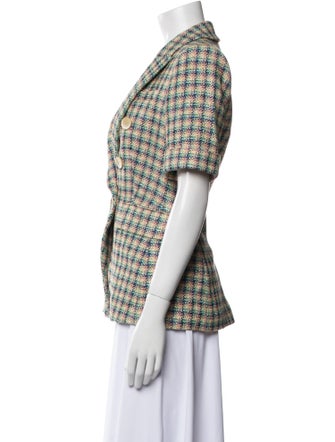 Veronica Beard Plaid Print Blazer