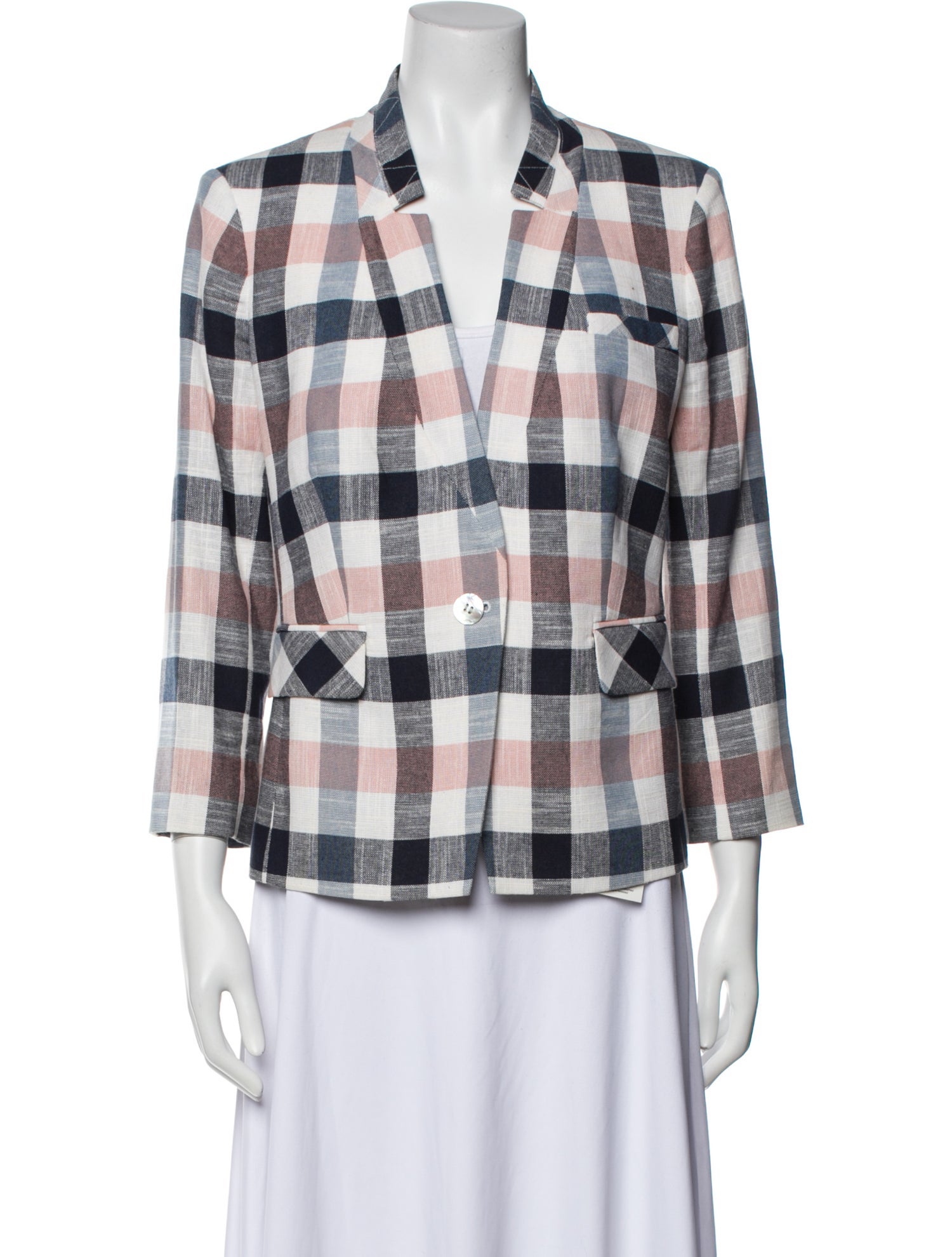 Veronica Beard Plaid Print Blazer