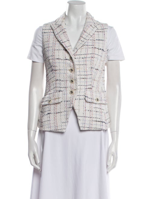 Veronica Beard Tweed Plaid Print Vest