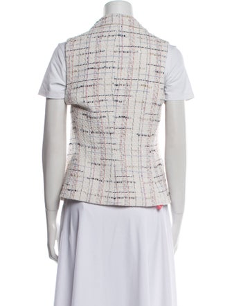 Veronica Beard Tweed Plaid Print Vest