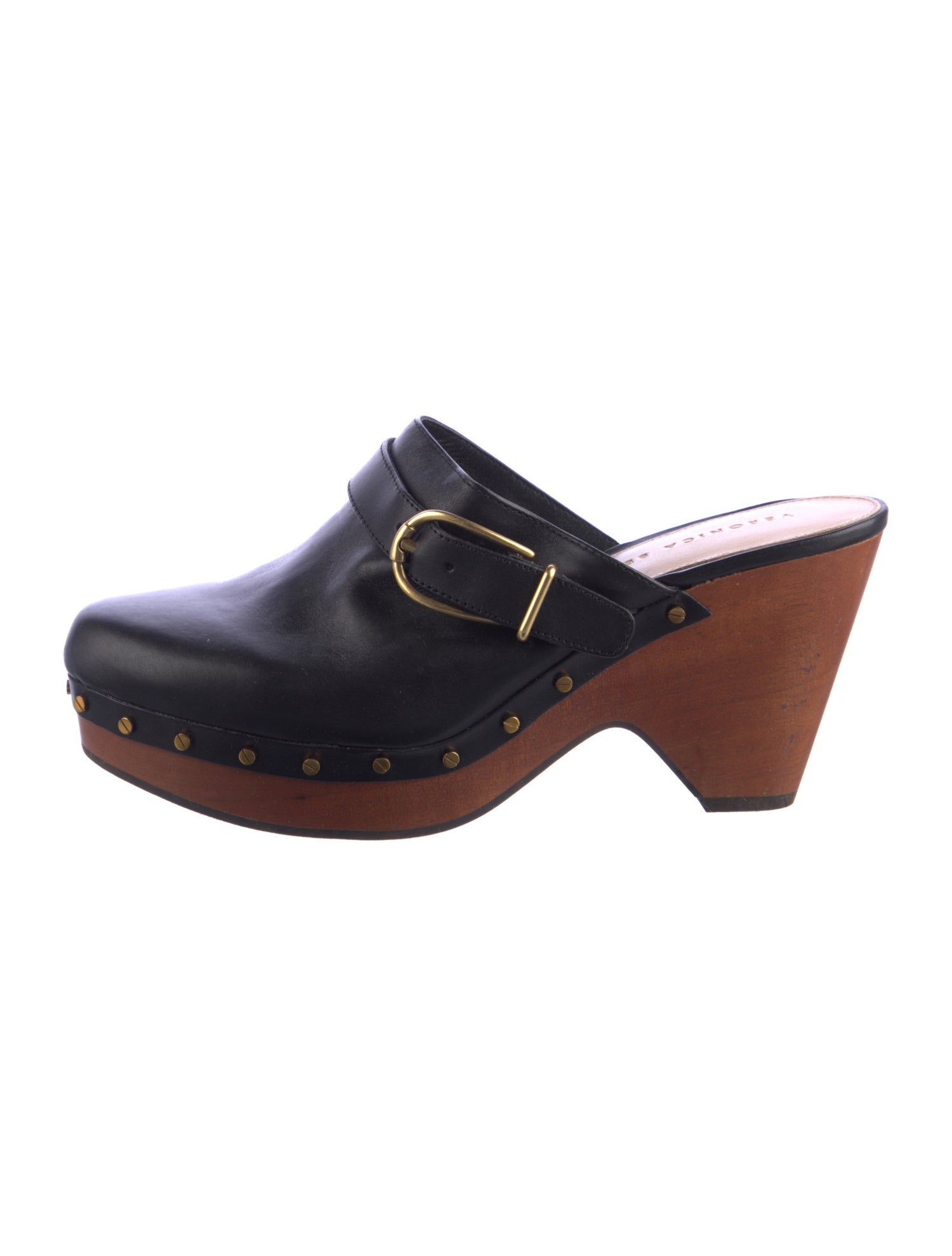 Veronica Beard Leather Studded Accents Mules