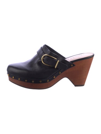 Veronica Beard Leather Studded Accents Mules