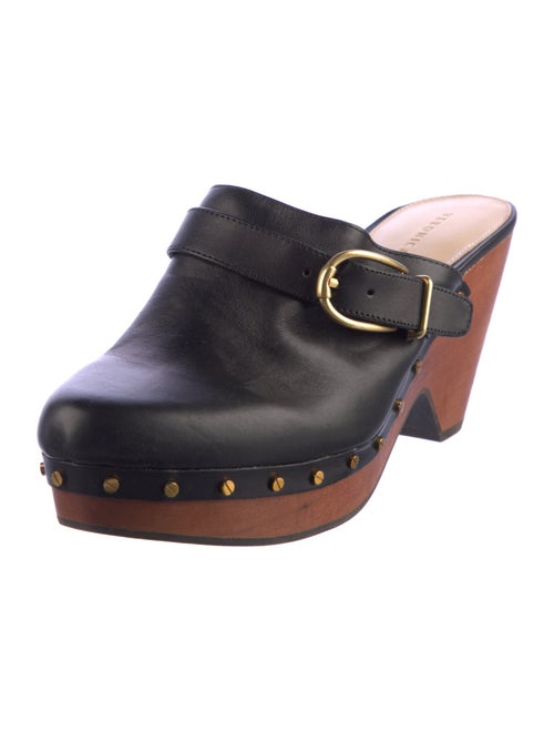 Veronica Beard Leather Studded Accents Mules