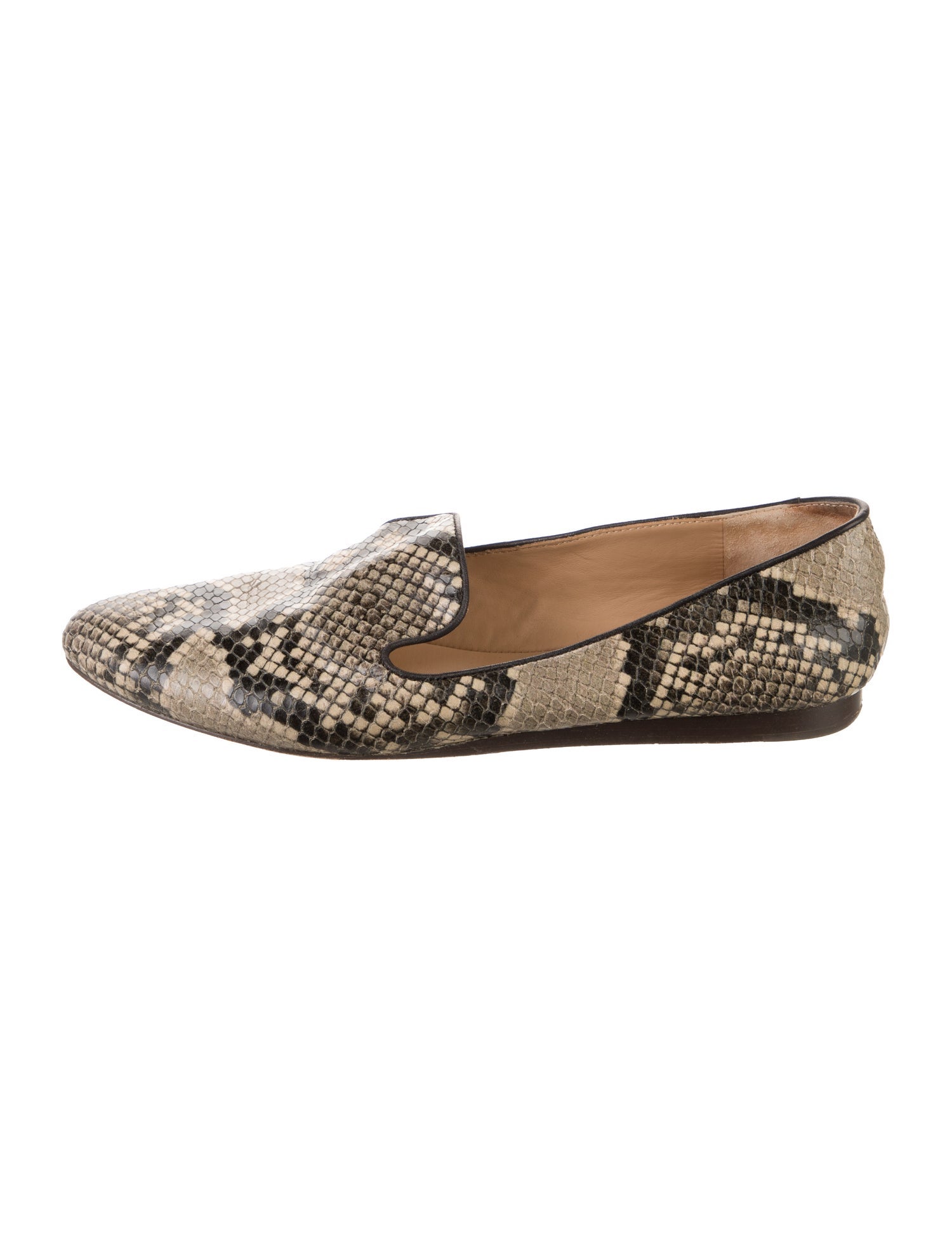 Veronica Beard Leather Animal Print Loafers