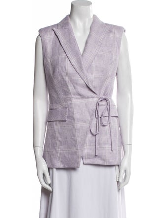 Veronica Beard Linen Printed Vest